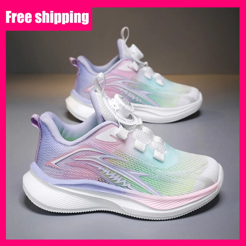 Childrens Sports Shoes Summer Mesh Casual Breathable Anti Slip Student Running Shoes Outdoor Training Elastic Fitness Shoes Kids