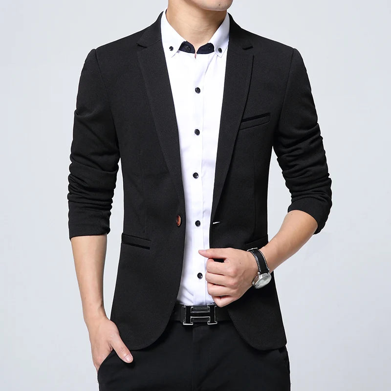 Men's Smart Casual Suit Blazers Slim Fit Sport Coat Fashion Formal Dress Groom Marriage Suit Coat Spring Autumn Outwear