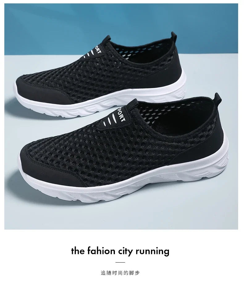 YRZL Lightweight Men Casual Shoes Breathable Slip on Male Casual Sneakers Anti-slip Men's Flats Outdoor Walking Shoes Size 39-46