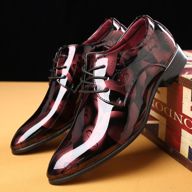 Patent Leather Oxford Shoes for Men Dress Shoes Men Formal Shoes Pointed Toe Business Wedding Shoes Plus Size  Dress Shoes