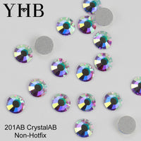 YHB 101-133Cold Fixation Crystal Cristales Flatback Silver Back Non Hotfix Rhinestones For Bags Shoes Garment Phone DIY Nail Art