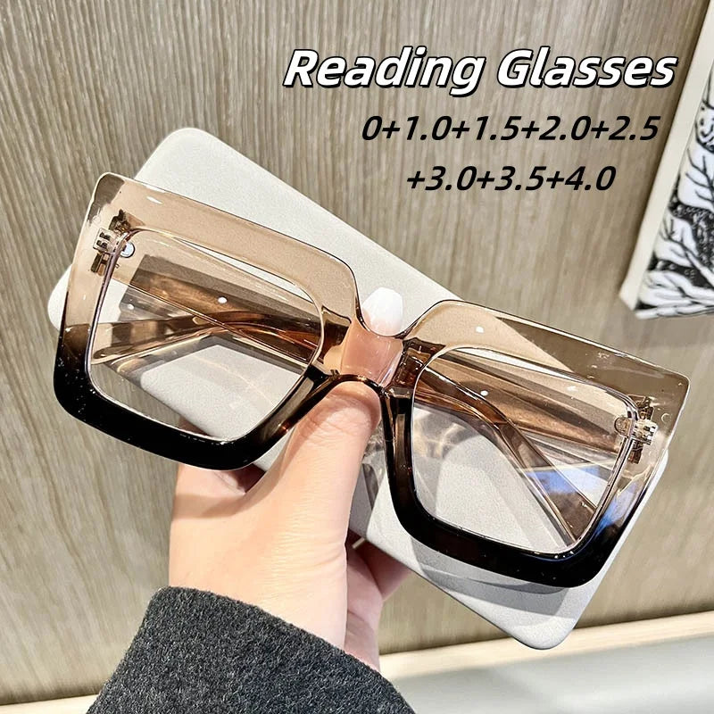 Women's Geometric Retro Transparent Glasses Suitable for Outdoor Leisure Women's Daily Life Reading Decoration Gifts Presbyopia
