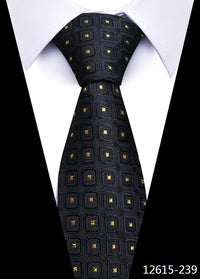 Newest Style 8 cm Necktie Man Blue Golden Striped Wedding Accessories Performance Tie Men Necktie Gravatas Fit Business