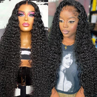 13x6 Hd Lace Frontal Wig Deep Wave Frontal Wig 30inch Brazilian Curly Human Hair Wigs For Women PrePlucked With Baby Hair