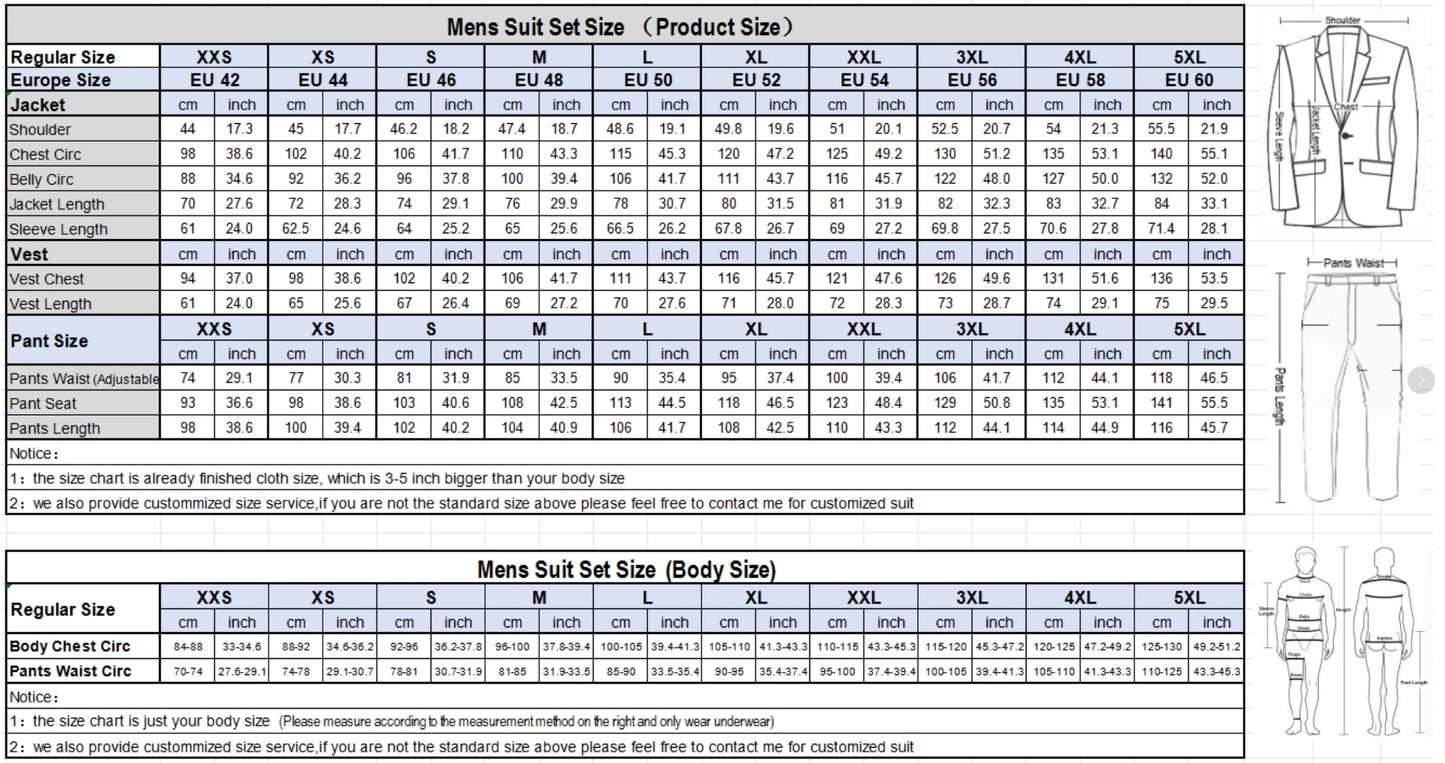 Men's Suits 3pcs Mens Business Suit Notch Lapel Blazer Formal Wedding Groom Pants Tux Vest Tuxedos (Blazer+vest+Pants)