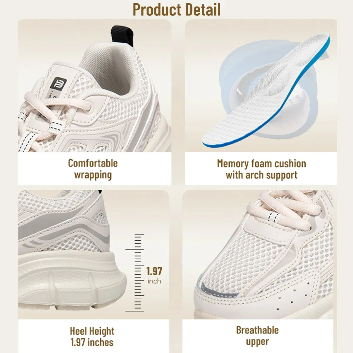 Baasploa Women Sports Shoes Outdoor Lightweight Breathable Jogging Sneakers Female Casual Mesh Anti-slip Lace Up Running Shoes