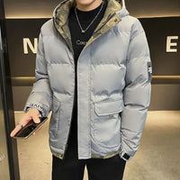 Down Jackets For Men Hooded Parkas Winter Models Man Padded Coat Offers Trend Unique Padding Korean 2024 Quilted Clothes Sale