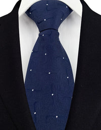 Luxury Men's Necktie 8cm Navy Blue Color Tie Jacquard Neck Ties for Man Business Wedding Party Gift