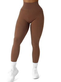 Women Ribbed Seamless Leggings High Waisted Gym Yoga Pants Push Up Leggings Athletic Fitness Workout Leggins Booty Sport Tights