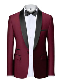 Mens Blazer Slim Fit Suit Jacket 1 Button Velvet Shawl Collar Wedding Formal Suit Jacket