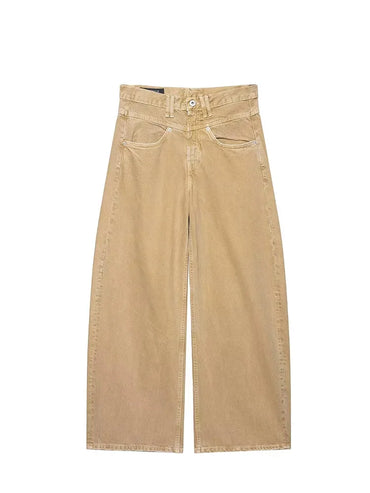 HH Women 2025 Autumn Fashion Vintage Low-waist Wide Leg Jeans Female Solid Color With Pockets Zipper Straight Casual Pants