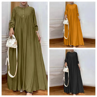 Dresses Women Eid Abaya Muslim Jalabiya Long Robe Dubai Modest Dress Morocco Button Kaftan Vestidos Arabic Abayas Ramadan