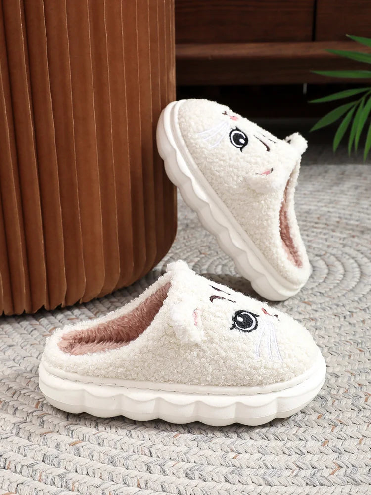 Winter furry slippers are cold and handsome cat half pack winter home warm slippers
