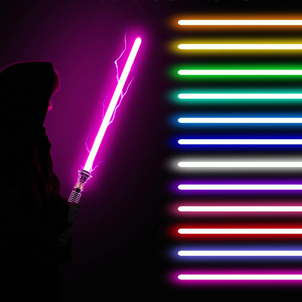 TXQSABER Lightsaber RGB Smooth Swing Heavy Dueling Metal Hilt Blaster Color Change Ghost Yoda Jedi Cosplay Toys Laser Sword