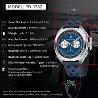 PAGANI DESIGN 2024 Retro Luxury Men's Watches Sports Chronograph VK63 Quartz Watch For Men AR Sapphire Waterproof Leather Clock