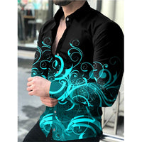 Summer Men's Shirt Long Sleeve S-4XL Fashion HD 3D Printed Lapel Single Breasted Cardigan Hawaiian Casual Men's Shirt 2023