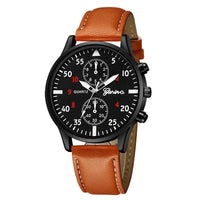2/1pcs Men Sports Watches Set Man Business Quartz Wristwatch Luxury Brown Leather Bracelet Men Casual Clock Watch（no Box）gifts