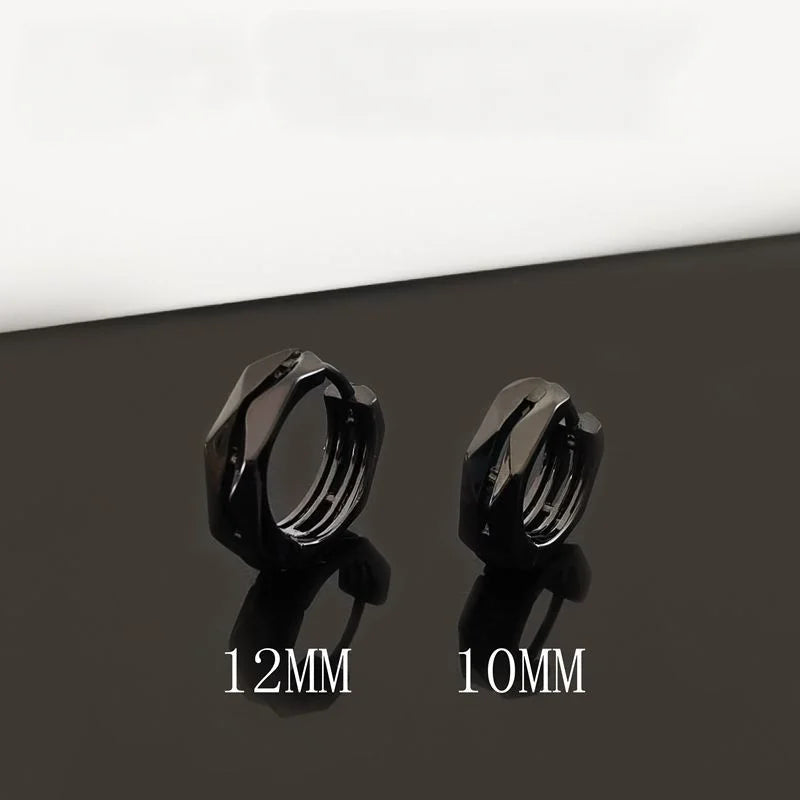 Trendy Stainless Steel Geometric Earrings High-End Men\'s Hypoallergenic Earrings Hip Hop Rock Rap Cool Jewelry Accessories