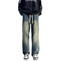 Jeans for men in spring and autumn new styles for teenagers straight tube  loose fit American style high street hanging cas