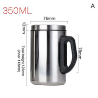 ★★★Stainless Steel Double-layer Mug With Lid, Office Insulated Insulated Mug With Handle