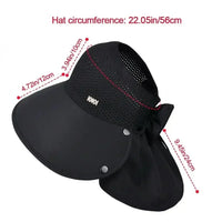 1Pcs Outdoor Sun Bucket Hat for Women Girls Fishing Hiking Wide Brim Bucket Hat with Neck Cover 360° Protection Sunscreen Caps