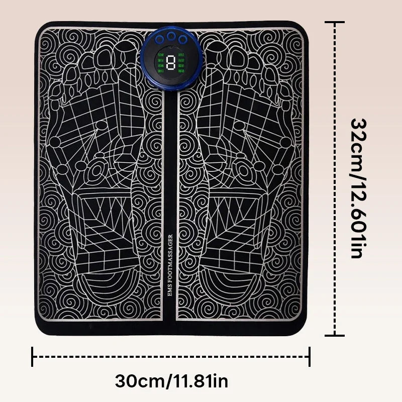 Foot Massger Sole Massage Pad Feet Muscle Stimulation 8 Modes 19 Level Relax Improve Blood Circulation Relief Pain Relax Feet