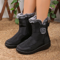 Women Waterproof Winter Shoes for 2024 New Faux Fur Female Long Plush Boots Woman Warm Cotton Snow women's shoes