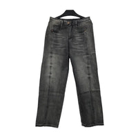 Men's Baggy Straight-Leg Denim Pants | Business Casual Wide-Loose Fit Jeans for Spring/Autumn All-Season Styling
