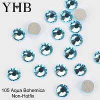 YHB 101-133Cold Fixation Crystal Cristales Flatback Silver Back Non Hotfix Rhinestones For Bags Shoes Garment Phone DIY Nail Art