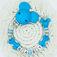 Free Handmade Personalized Name Baby Pacifier Clips Chains Silicone Beads Teether Teething Toys Dummy Holder Pacifier Chain Gift