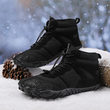 Winter Warm Running Barefoot Shoes Women Men Rubber High Ankle Boots Waterproof Non-Slip Breathable for Trekking Climbing