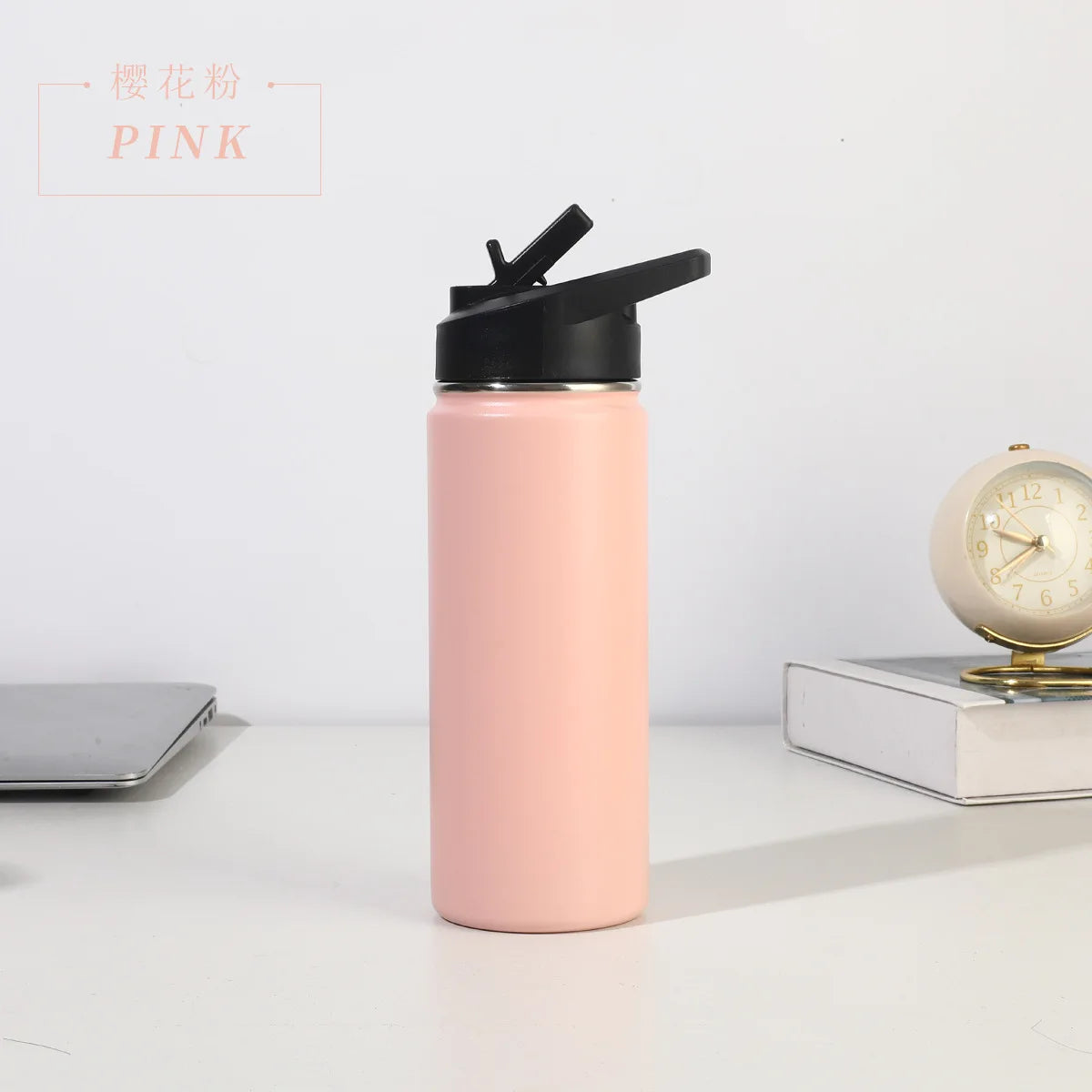 22oz Double Layered 304 Stainless Steel Vacuum Insulated Thermos Sports Water Cup Portable Outdoor Cycling Kettle