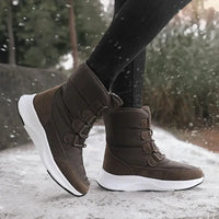 2025 Women's Shoes Winter Fashion Ankle Boots Women Keep Warm Female Lace Up Waterproof Boots Ankle Shoes Street Nurse Boots