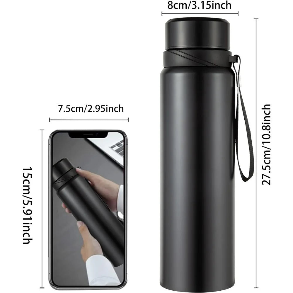1000ml Stainless Steel Insulated Water Bottle Keeps Drinks Hot or Cold for Hours with Lid Intelligent Water Cup Drinkware