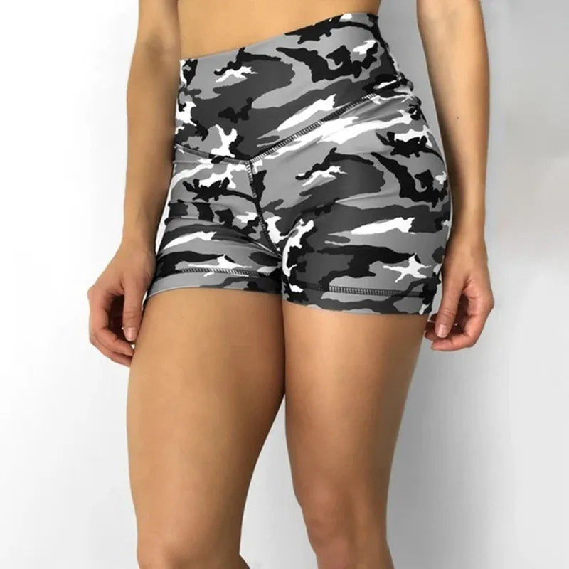 Women Shorts Ladies Summer Casual Camouflage Push Up Fitness Skinny Shorts Running Gym Stretch Sports Short Pants 2024 New