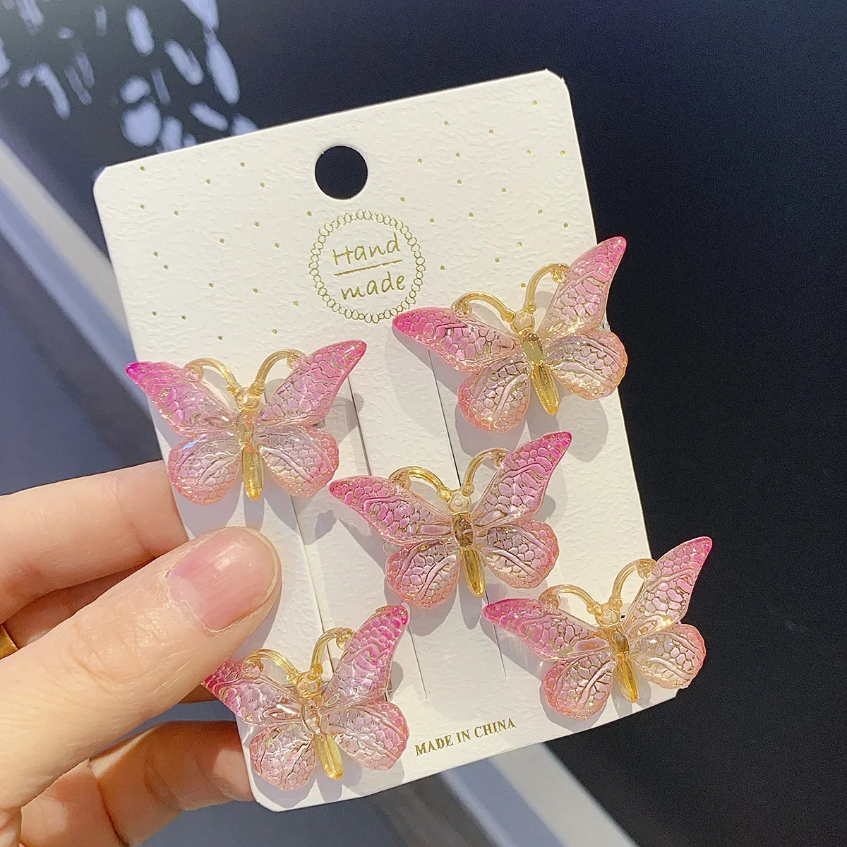 5pcs/set Butterfly Hair Clips Sweet Women Gradient Small Hairpins Mini Baby Girls Cute Colors Barrette Headwear Hair Accessories