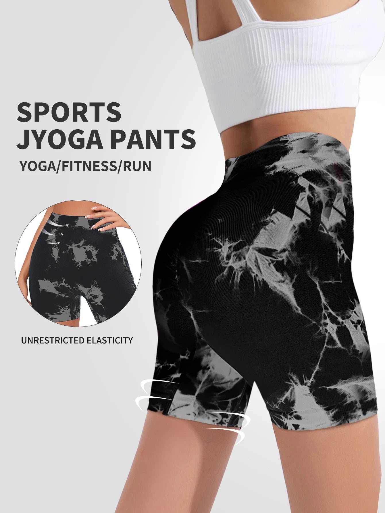 Women's high stretch fitness pants tight fitting cycling exercise yoga shorts breathable high waisted shorts 3-piece set
