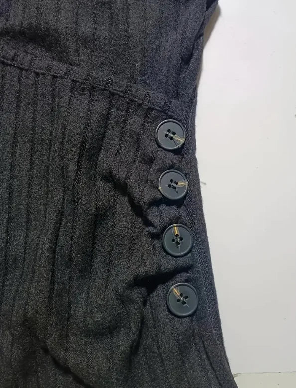 Women's Sexy Ribbed Knit Tank Top with Button Details - V-Neck  Sleeveless Stretch Fit  Machine Washable  Black Polyester