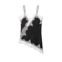 Sexy Lace Sling Tops Women's Hollow Out Sleeveless Backless Asymmetrical Hem Top 2026 Summer New Lady Fashion Short Tops