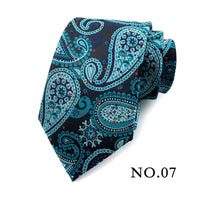 Fashion 8CM Mens Necktie Polka Dot Stripes Paisley Ties For Man Jacquard Woven Ascot Green Color Business Party Accessories