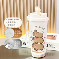 Cartoon Capybara Insulated Stainless Steel Mug High Quality Coffee Cup kapibara Portable Water Cup Vehicle-mounted Bottle