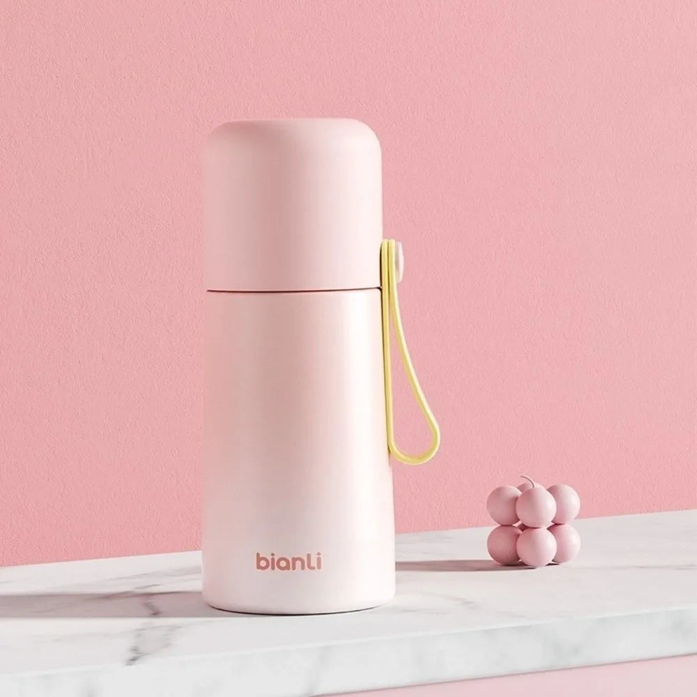 Portable Gradient Design Thermos Cup Leak-Proof Stainless Steel Insulated Cup High Appearance Double Lid Cup Outdoor