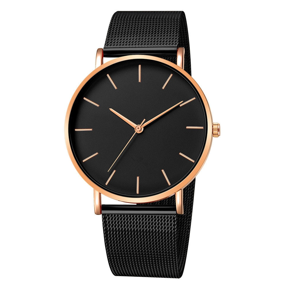 Women Watch Rose Gold Montre Femme 2023 Mesh Belt Ultra-thin Fashion