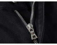 Fashionable new men's jeans, washed, nostalgic, elastic, slim fit, perforated, patchwork patch, black jeans, high street designe