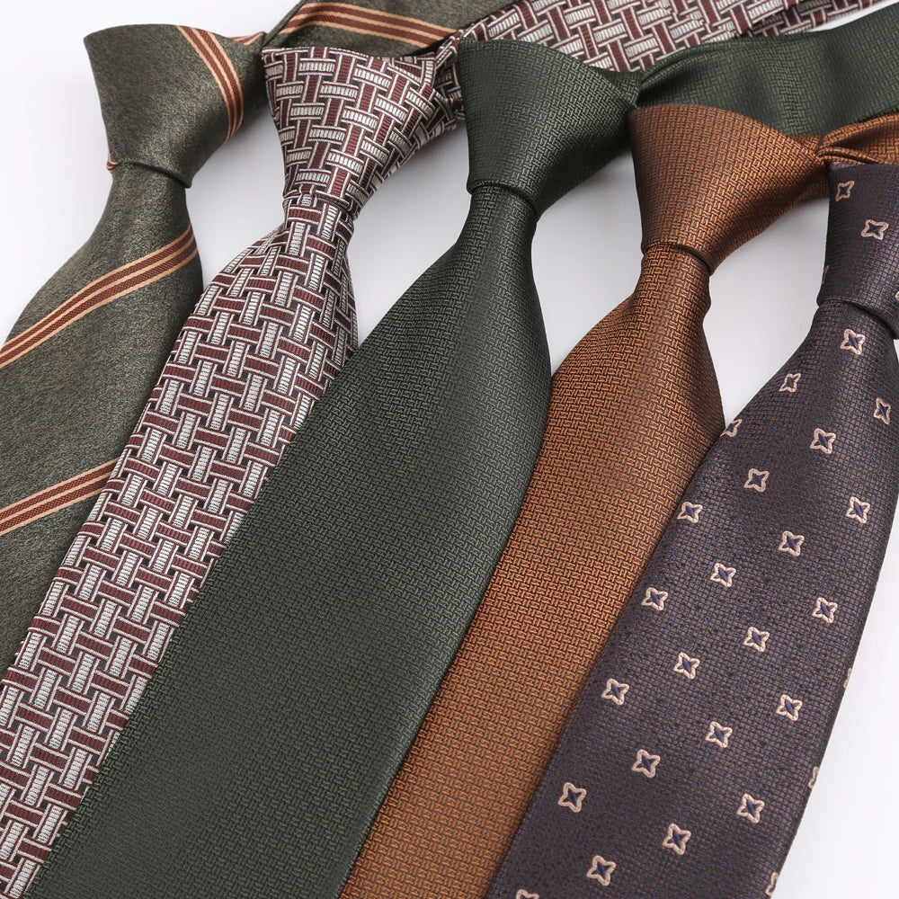 Luxury 8CM Mens Ties Necktie Solid Twill Stripes Plaids Ties For Man Groom Neck Tie For Business Party