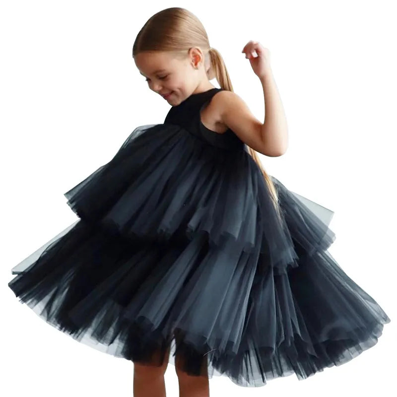 Children Luxury Party Formal Dress For Wedding Birthday Kids Christmas Ceremonies Dresses For Girls Lace Tutu Flower Girls Dress