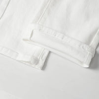 Mens White Jeans Pants Slim Fit Streetwear Distressed Black Denim Overalls Retro Y2k Solid Color Straight-leg Jeans Men Ripped