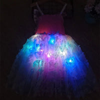 Baby Girls Butterfly Wings Fairy Gauze Princess Dress Lovely Kids Summer Sleeveless Tulle Dress Child Birthday Party Gown Dress