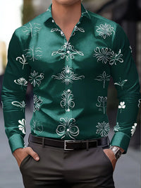 New Van Gogh Starry Sky Sunflower 3D Printed Men's Long Sleeve Shirt with Collar Art Style Shirt Clothing