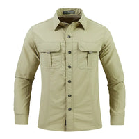 2023 New Mens Military Shirt Men Short Sleeve Cargo Shirts 100% Cotton Casual Solid Shirt Male Pocket Work Shirt